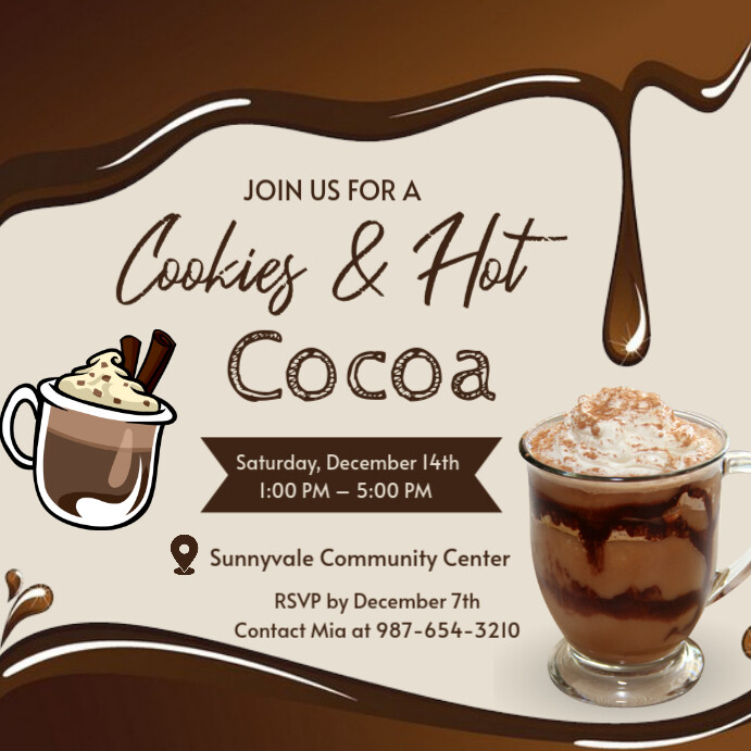 Cookies & Hot Cocoa Instagram Post template