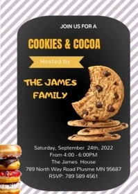 Cookies and Cocoa Bake Sale Invitation A6 template