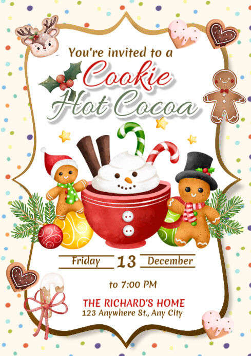 Cookies and Hot Cocoa Invitation Template | PosterMyWall