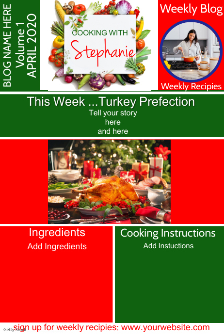 Cooking Blog Newsletter - Holiday Template | PosterMyWall