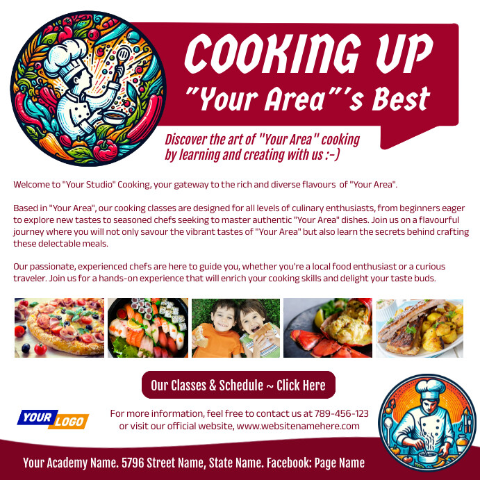 Plantilla de Cooking Class Ad Flyer | PosterMyWall