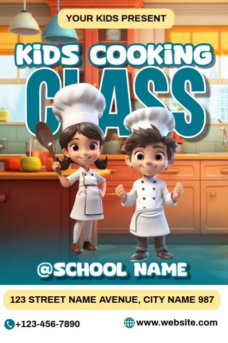 Cooking Class Ads Poster template