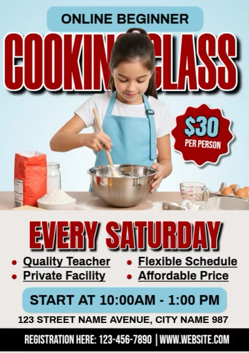 Cooking Class Ads A4 template
