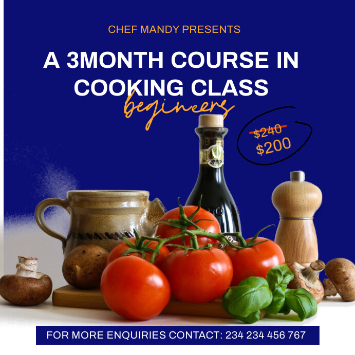 Copy of cooking class course flyer advertisement post | PosterMyWall