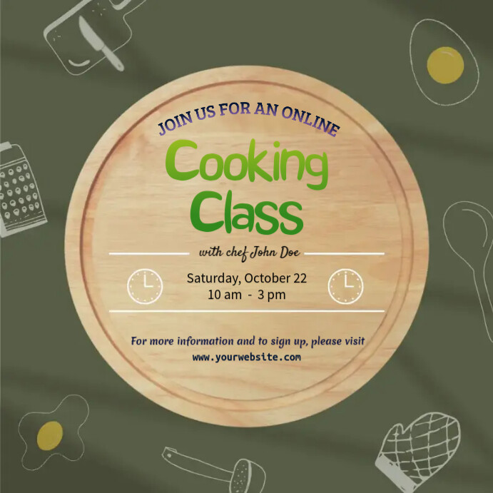 Cooking Class Template | PosterMyWall