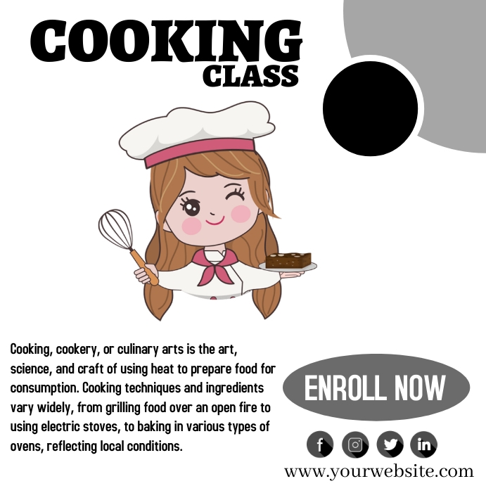 Cooking Class Template PosterMyWall