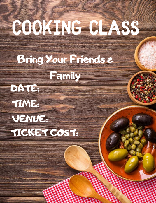 Cooking Class Template PosterMyWall