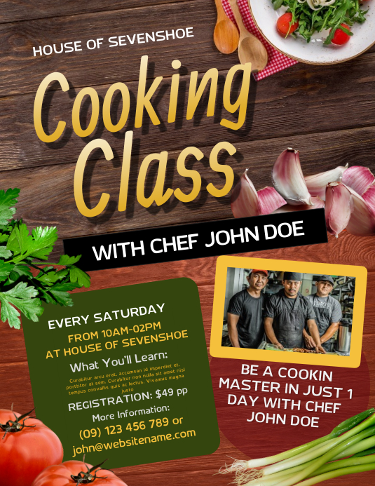 Cooking Class Flyer Template Cooking Classes Flyer