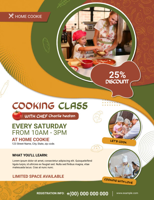Cooking class flyer template | PosterMyWall