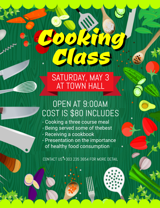 Cooking Class Flyer Template Postermywall
