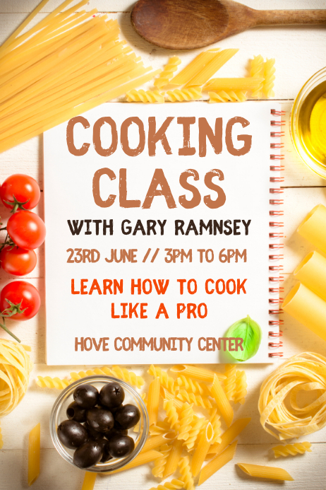 Cooking Class Poster Template | PosterMyWall