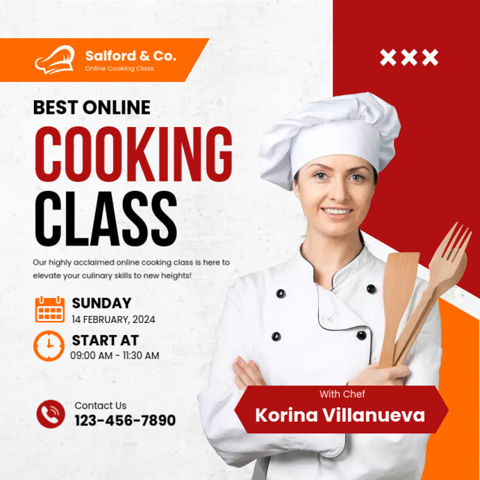 Cooking Class Template PosterMyWall