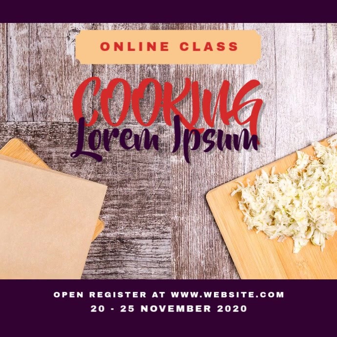 Cooking Class Video Ad Template | PosterMyWall