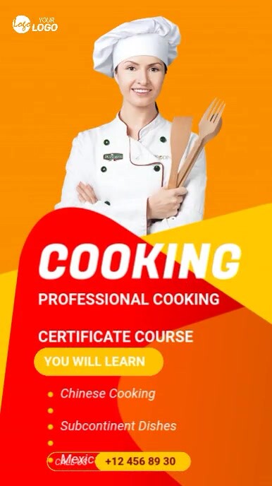 Cooking Classes Ad Template WhatsApp Status