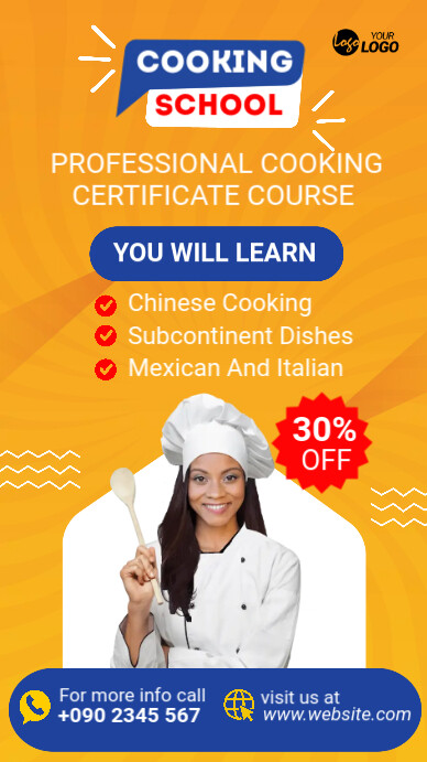 Cooking Classes Ad WhatsApp Status template