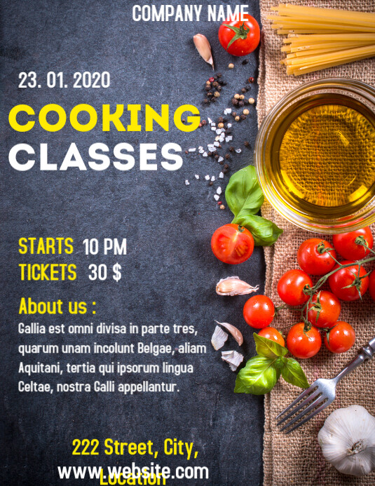 Cooking classes and lessons flyer advertiseme Template | PosterMyWall