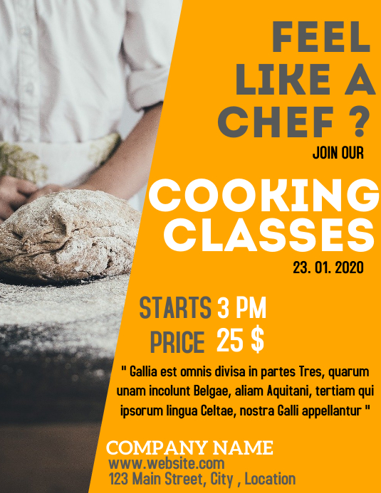 Copy of Cooking classes flyer advertisement for cooki | PosterMyWall