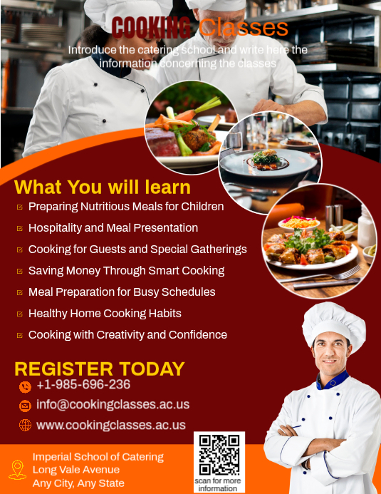 Cooking Classes Flyer Template | PosterMyWall