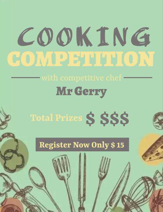 Cooking Competition Pamflet Template | PosterMyWall