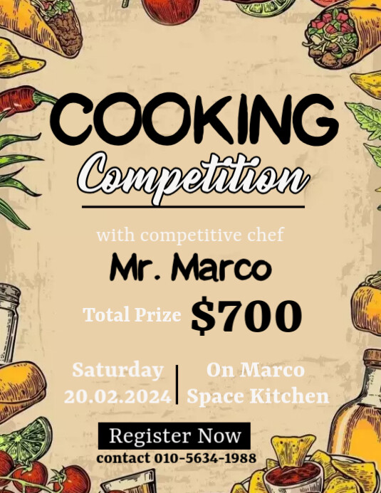 Plantilla de Cooking Competition Poster | PosterMyWall