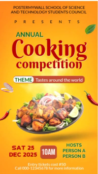 Cooking Competition Poster Template – Annual Food Event Flyer with Modern Design Digitalt display (9:16)