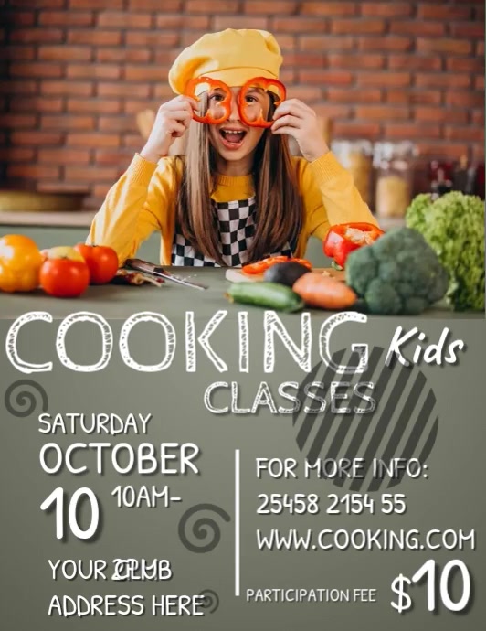 Cooking Club Letter cooking เทมเพลต | PosterMyWall