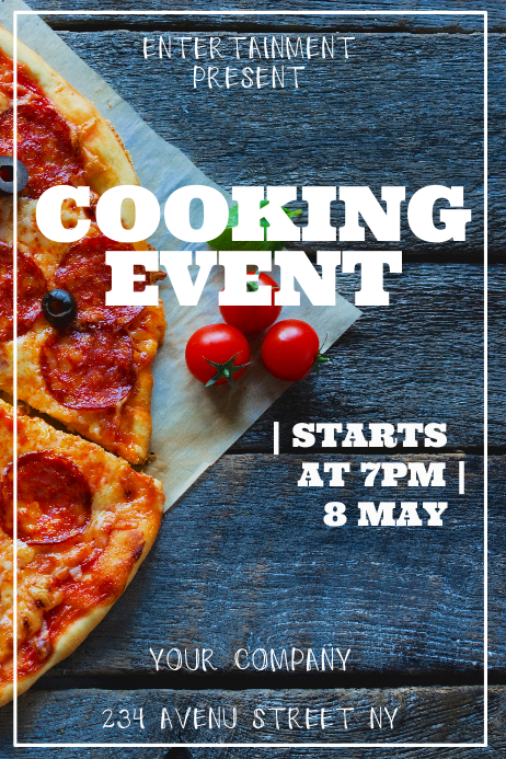 Large Event Cook Posts Blue Cooking Event Posters Template | PosterMyWall