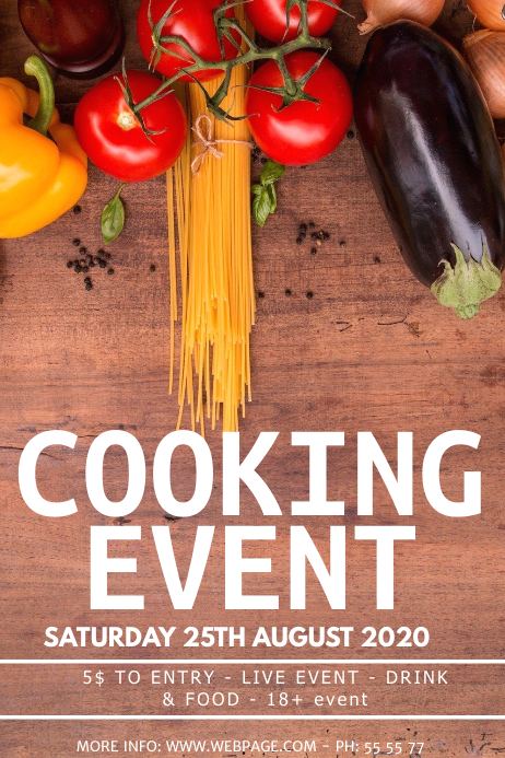 Large Event Cook Posts Cooking event party flyer template | PosterMyWall
