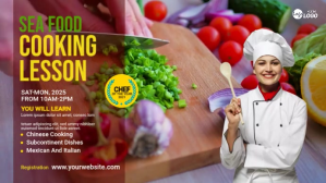 Cooking Lesson Ad Template Digital Display (16:9)