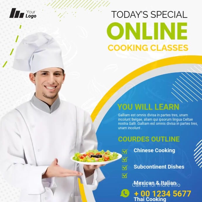 Cooking Lessons Flyer Template | PosterMyWall