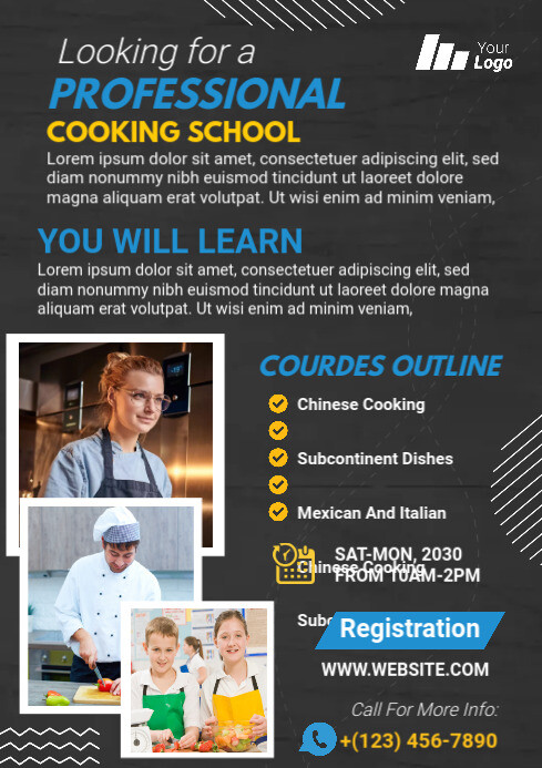 Cooking Lessons Flyer Template A4