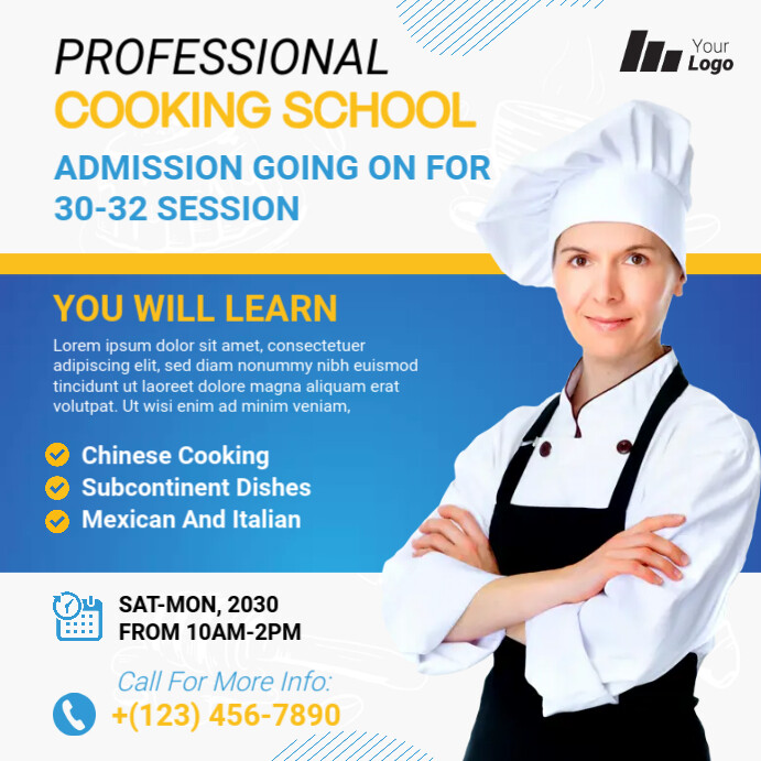 Cooking Lessons Flyer Template | PosterMyWall