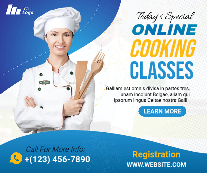 Cooking Lesson Advertisement Examples Cooking Lessons Large Rectangle Template | PosterMyWall