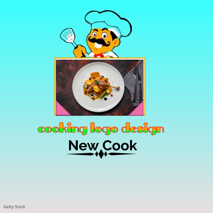 Cook With Color Logo cooking logo design |cook logo |cooking man Template | PosterMyWall