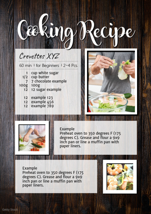 Cooking recipe Menu Dinner Food manual blog Template | PosterMyWall