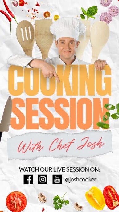 Cooking Session Livestream Template | PosterMyWall