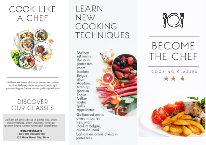 cooking trifold brochure design template | PosterMyWall