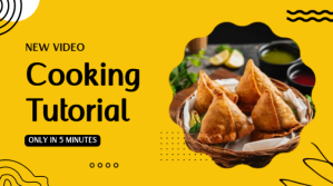 สีส้ม Cooking Tutorial Digitalt display Template