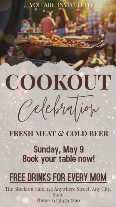 Cookout, Barbecue  Digital Display (9:16) template