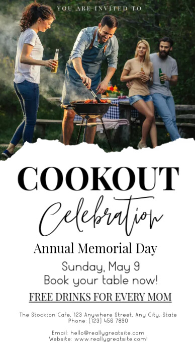 Cookout , barbecue, father's day cookout, father's day Instagram 快拍 template