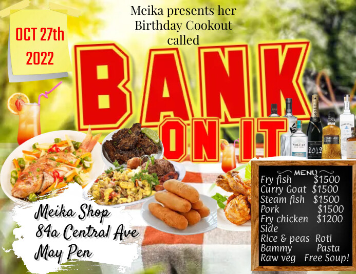Cookout Jamaican Style Template | PosterMyWall