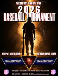 Cool Baseball Tournament Game Flyer template