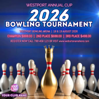 Purple Bowling Tournament Square Template