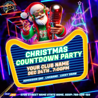 Cool Christmas Countdown Party Video Ad Square (1:1) template