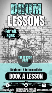 Grey Drum Lessons Instagram Story Template