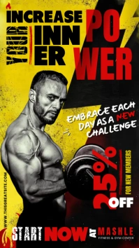 Cool Fitness and Gym Promo Ads Instagram Story template