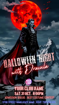 Black Halloween Party Digitalt display Template
