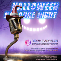 Cool Halloween Karaoke Night Party Invitation Flyer Instagram-Beitrag template