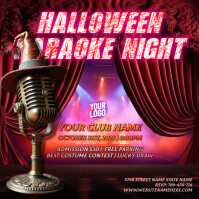 Cool Halloween Karaoke Night Party Invitation Flyer Instagram-Beitrag template