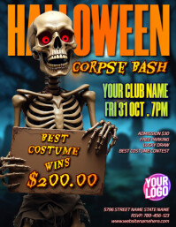 Black Halloween Party Ulotka Template